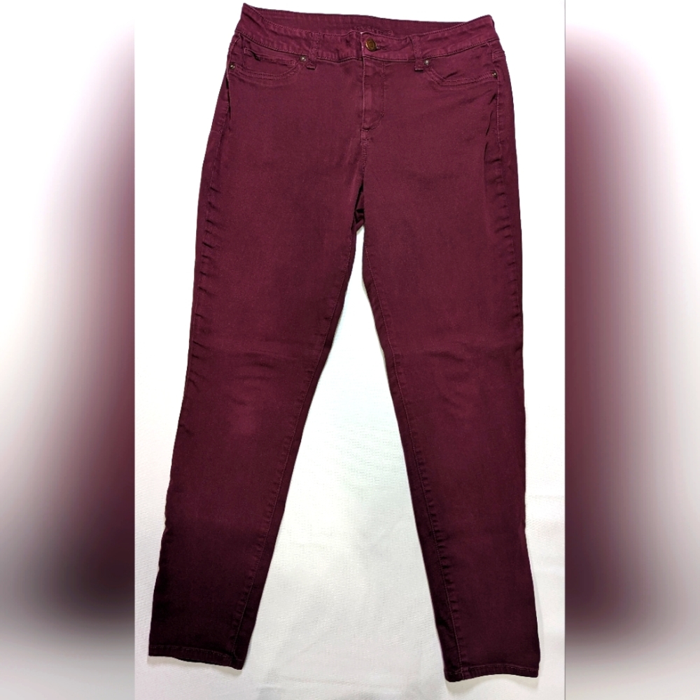 Maurices Merlot Burgundy Colored Denim Large